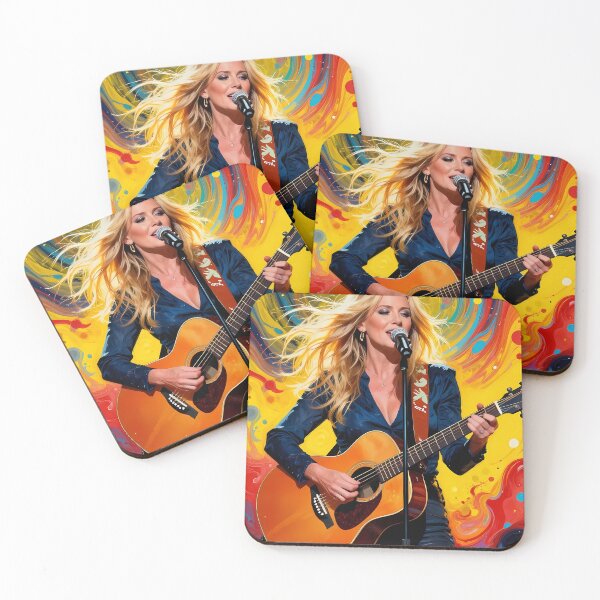Item preview, Radiant Songstress With Guitar In Vivid Painted Swirls designed and sold by ArtaFutura.