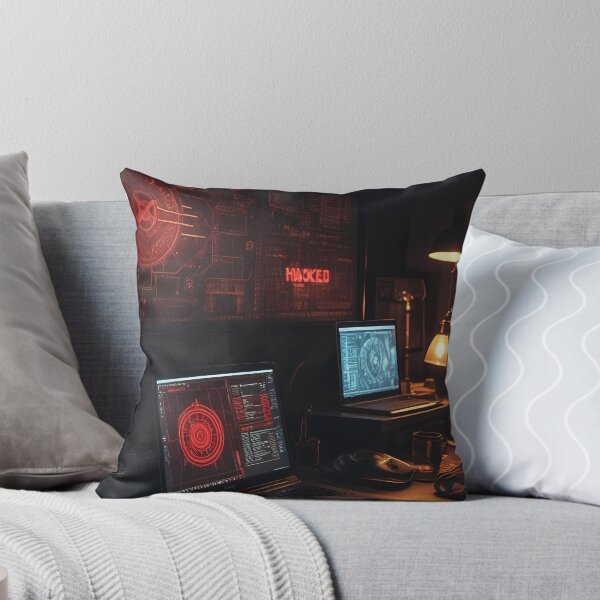 Item preview, Midnight Cyber Workspace Glowing With Breach Warning Shadows designed and sold by ArtaFutura.