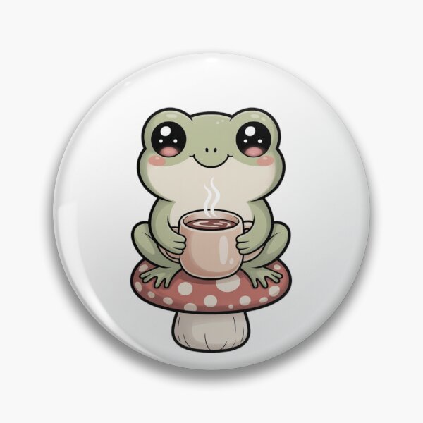 Item preview, Cute Cozy Frog Drinking Tea – Kawaii Aesthetic Frog Sticker designed and sold by YounexxART.