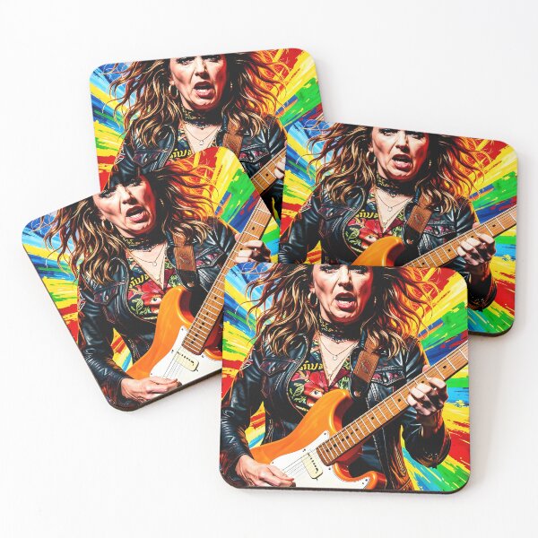 Item preview, Electric Rebel Guitarist Bursting Through Vivid Painted Sound designed and sold by ArtaFutura.