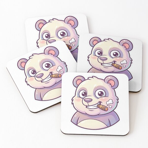 Item preview, Cute Panda Mascot Smoking Cigar – Funny Cartoon Animal Sticker designed and sold by Dospart.
