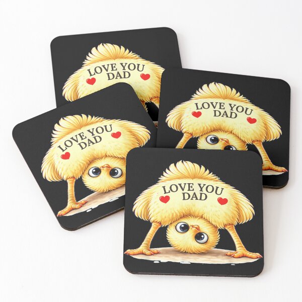 Item preview, Cute Baby Chick Love You Dad Funny Father's Day Animal Illustration Art designed and sold by MassonCalepon.