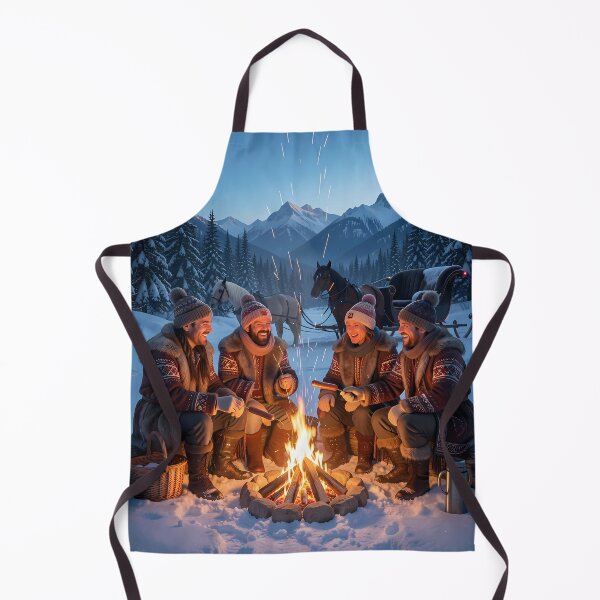 Item preview, Snowy Tatra Mountain Campfire Evening With Sleighside Fireside Laughter designed and sold by ArtaFutura.