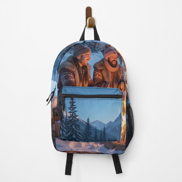 Item preview, Snowy Tatra Mountain Campfire Evening With Sleighside Fireside Laughter designed and sold by ArtaFutura.