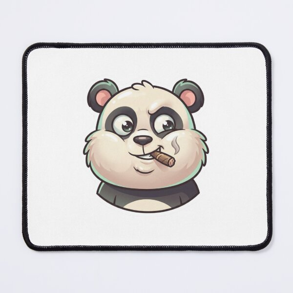 Item preview, Cute Panda Mascot Smoking Cigar – Funny Cartoon Animal Sticker designed and sold by Dospart.
