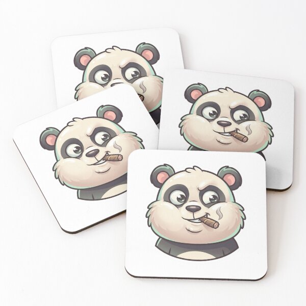 Item preview, Cute Panda Mascot Smoking Cigar – Funny Cartoon Animal Sticker designed and sold by Dospart.