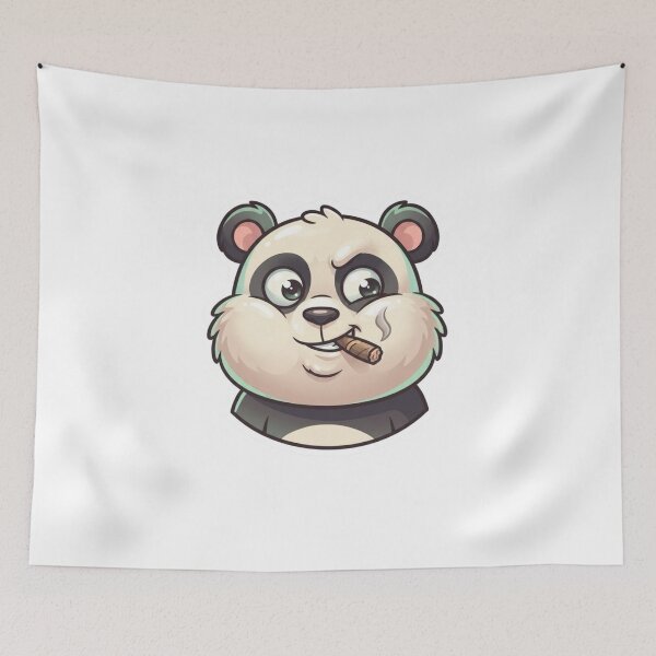 Item preview, Cute Panda Mascot Smoking Cigar – Funny Cartoon Animal Sticker designed and sold by Dospart.