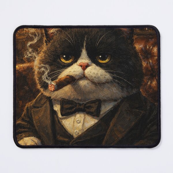 Item preview, Godfather Cat Cigar Lounge Portrait designed and sold by CataosMeow.