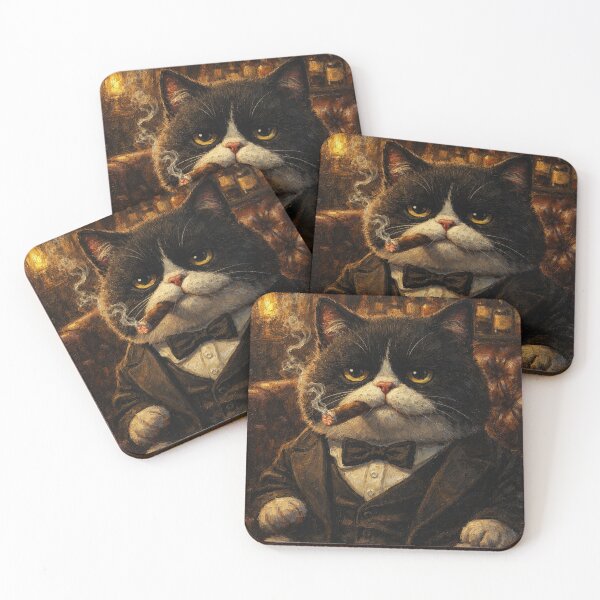 Item preview, Godfather Cat Cigar Lounge Portrait designed and sold by CataosMeow.