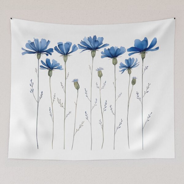 Item preview, Blue wild cornflowers designed and sold by uunaa.
