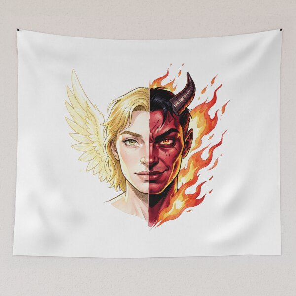 Item preview, Angel vs Demon designed and sold by catcurio.
