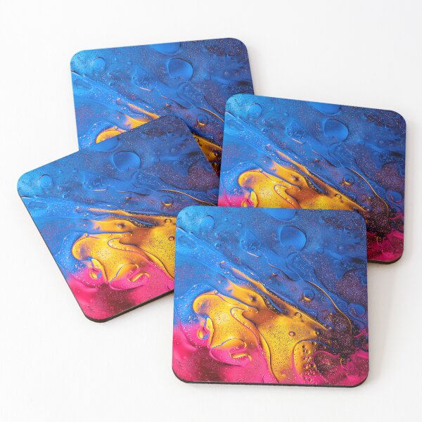 Item preview, Vibrant Blue Pink and Gold Abstract Fluid Art designed and sold by MartinAlex66554.