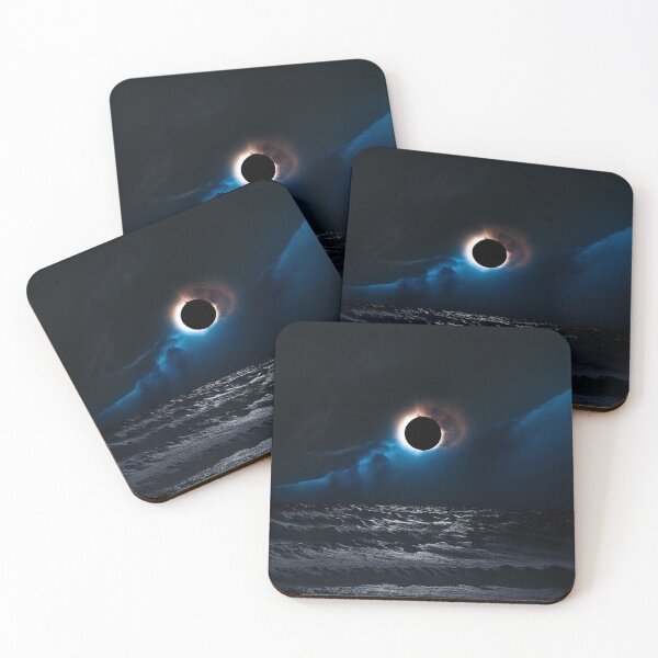 Item preview, Total solar eclipse over stormy dark ocean designed and sold by ChernivtsiSkoda.