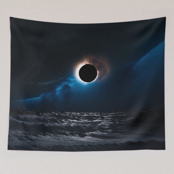 Item preview, Total solar eclipse over stormy dark ocean designed and sold by ChernivtsiSkoda.