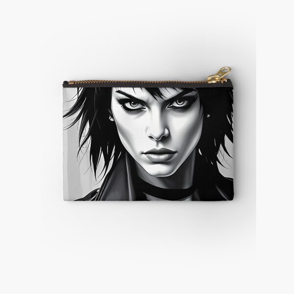 Item preview, Monochrome Punk Icon With Fierce Midnight Rebel Gaze designed and sold by ArtaFutura.