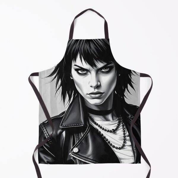 Item preview, Monochrome Punk Icon With Fierce Midnight Rebel Gaze designed and sold by ArtaFutura.