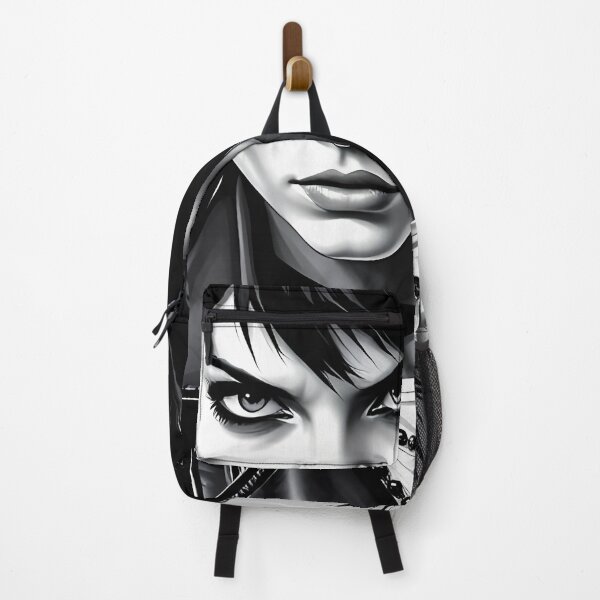 Item preview, Monochrome Punk Icon With Fierce Midnight Rebel Gaze designed and sold by ArtaFutura.