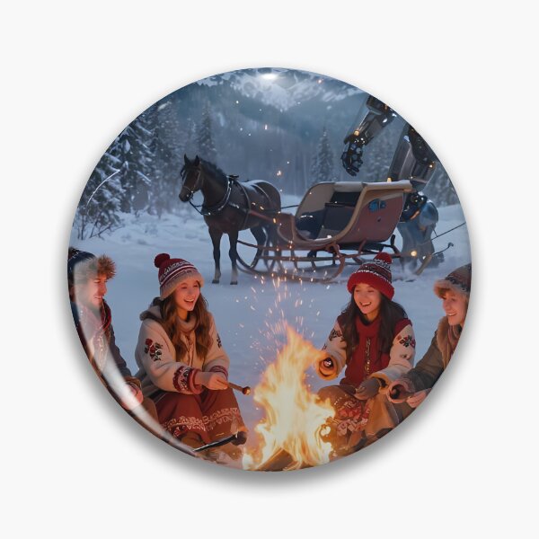 Item preview, Tatra Winter Campfire Friends Watched by Giant Mountain Robot designed and sold by ArtaFutura.