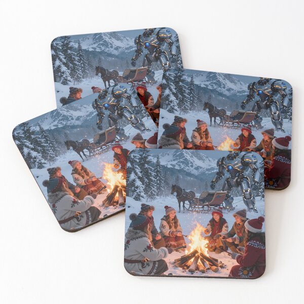 Item preview, Tatra Winter Campfire Friends Watched by Giant Mountain Robot designed and sold by ArtaFutura.