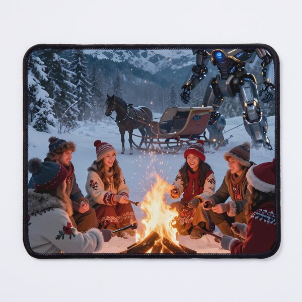 Item preview, Tatra Winter Campfire Friends Watched by Giant Mountain Robot designed and sold by ArtaFutura.