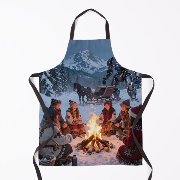 Item preview, Tatra Winter Campfire Friends Watched by Giant Mountain Robot designed and sold by ArtaFutura.