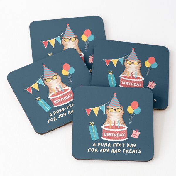 Item preview, Purrfect Birthday Cat Funny Party Design designed and sold by TheBeeKindSpace.
