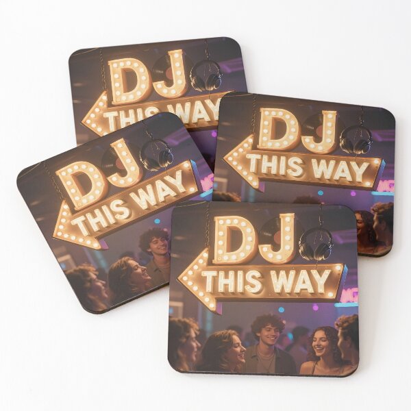 Item preview, Neon DJ Sign Glowing Above Midnight Party Crowd designed and sold by ArtaFutura.