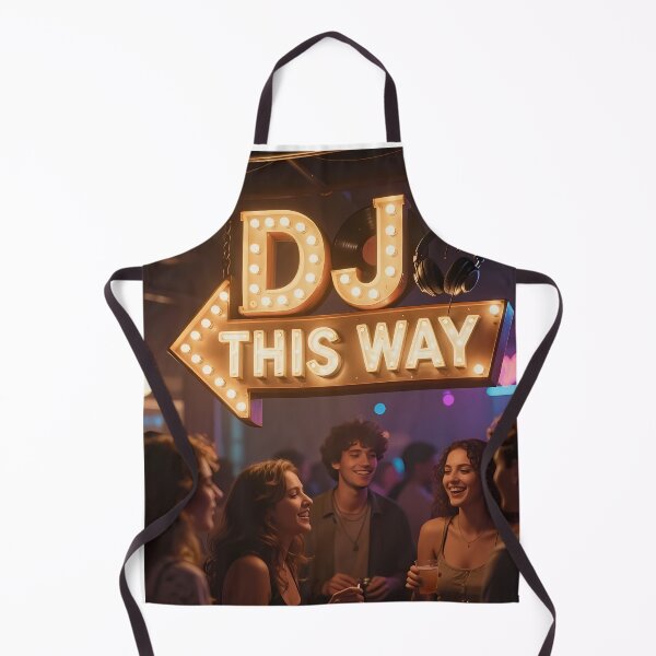 Item preview, Neon DJ Sign Glowing Above Midnight Party Crowd designed and sold by ArtaFutura.