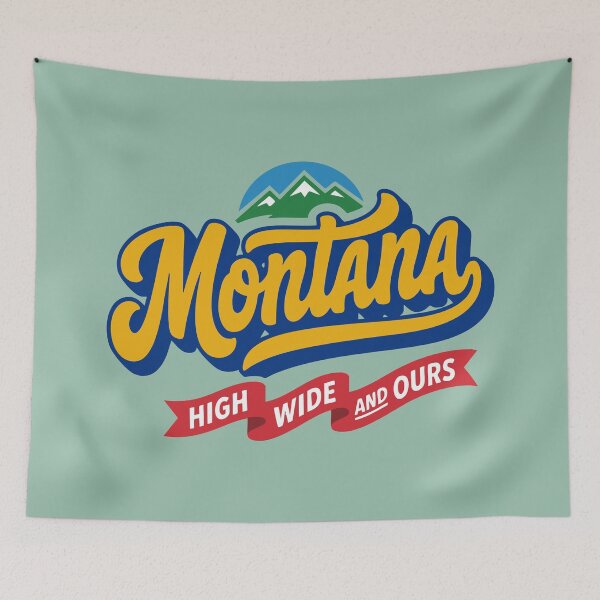 Item preview, Vintage Montana High Wide And Ours Retro 70s State Pride Script designed and sold by Cozy-Old-Pub.