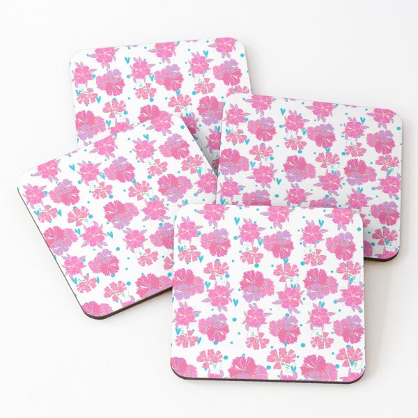 Item preview, Vibrant Pink Floral Hearts Aesthetic Pattern designed and sold by Atlasoloji.