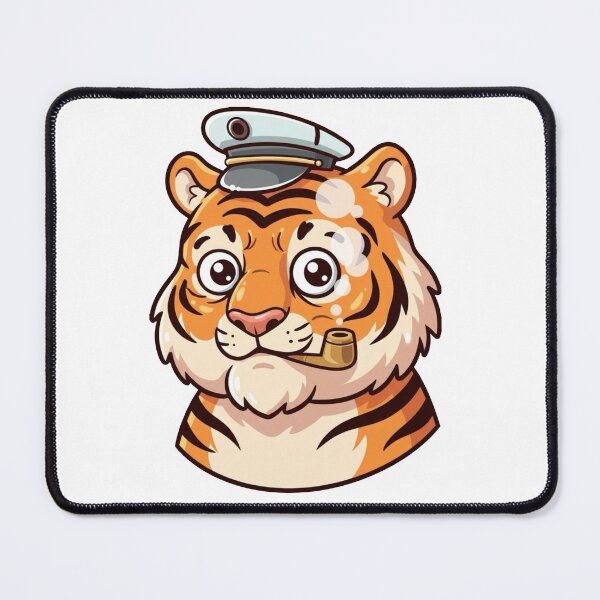 Item preview, Cute Old Tiger Mascot Smoking – Funny Cartoon Animal Sticker designed and sold by Dospart.