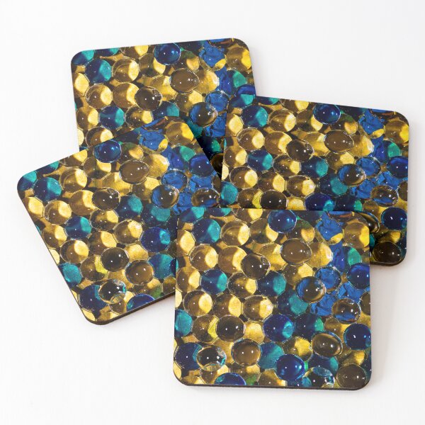 Item preview, Golden and Blue Glass Spheres Mosaic Pattern designed and sold by MartinAlex66554.