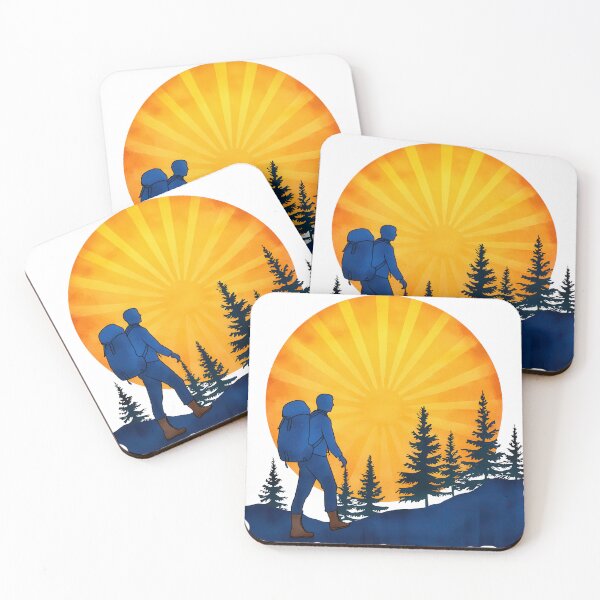 Item preview, Hiking Adventure Sunset Silhouette – Nature Explorer Backpacker Art for Outdoor Lovers designed and sold by ChenEngEng.