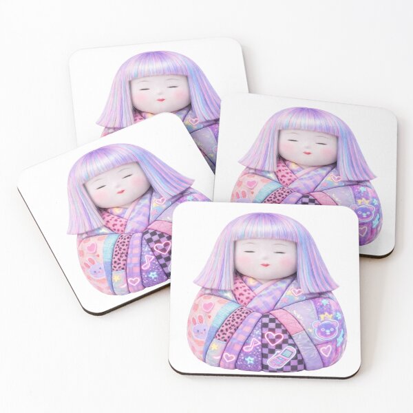 Item preview, Kimekomi Doll: Cyber Neon & Rainbow Dream - 木目込み人形「電脳夢想」 designed and sold by NYAO-YUUKI.