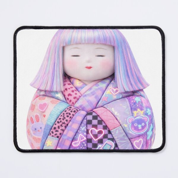 Item preview, Kimekomi Doll: Cyber Neon & Rainbow Dream - 木目込み人形「電脳夢想」 designed and sold by NYAO-YUUKI.