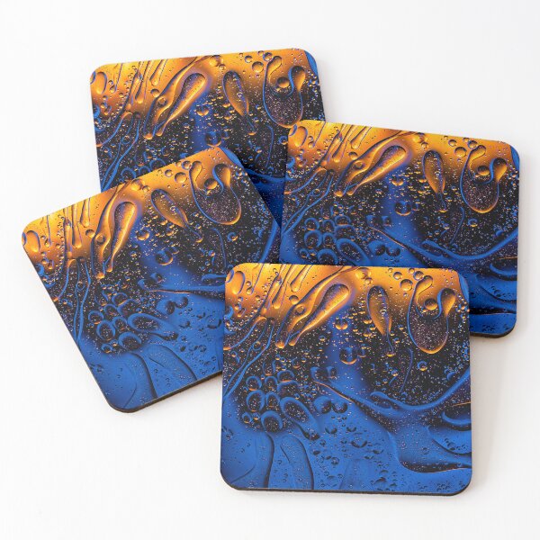 Item preview, Golden Fire and Deep Blue Liquid Abstract designed and sold by MartinAlex66554.