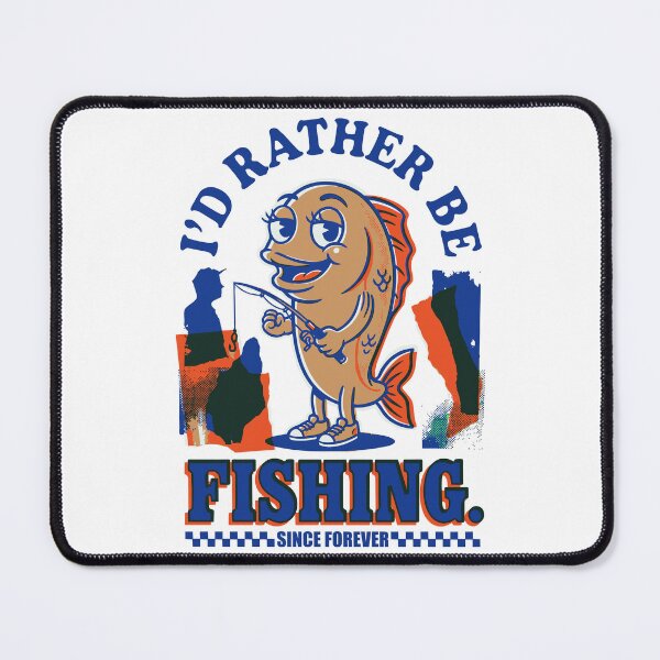 Item preview, I'd Rather Be Fishing Funny Retro Mascot Fisher designed and sold by Mdozet.