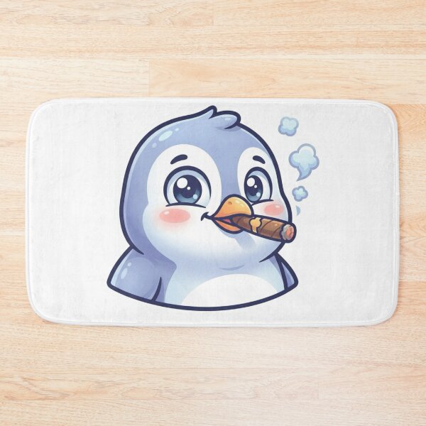 Item preview, Cute Chubby Penguin Smoking Cigar – Funny Kawaii Cartoon Sticker designed and sold by Dospart.