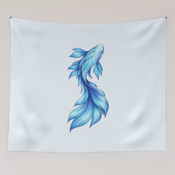 Item preview, Elegant Blue Betta Fish Fluid Art designed and sold by Siriusvibes.
