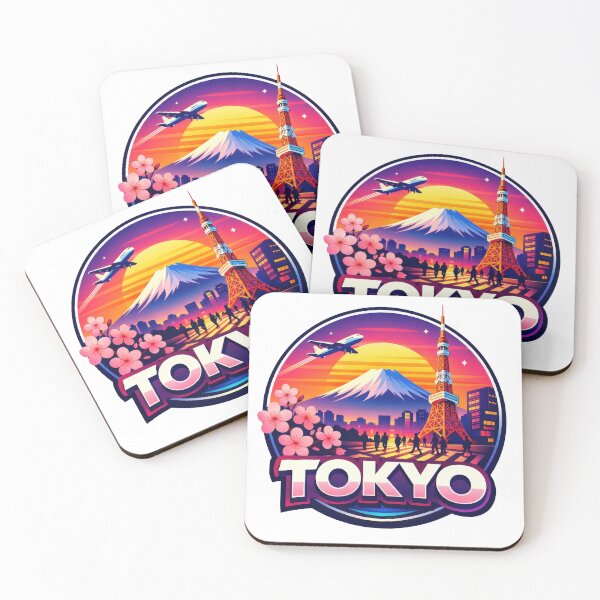 Item preview, View of Mount Fuji and Tokyo Tower with people walking during sunset in Tokyo designed and sold by CreativeLarysa.