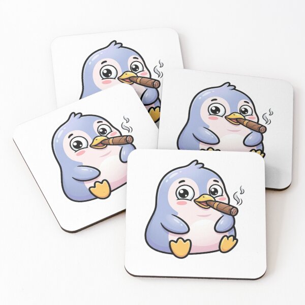 Item preview, Cute Chubby Penguin Smoking Cigar – Funny Kawaii Cartoon Sticker designed and sold by Dospart.