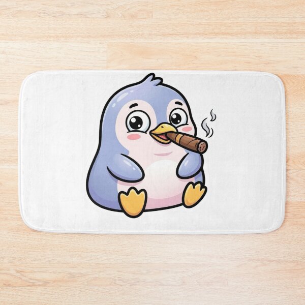 Item preview, Cute Chubby Penguin Smoking Cigar – Funny Kawaii Cartoon Sticker designed and sold by Dospart.