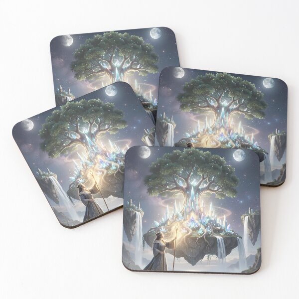 Item preview, Dreamy Crystal Tree Kingdom Under Twin Moons Vision designed and sold by ArtaFutura.