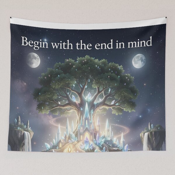 Item preview, Dreamy Crystal Tree Kingdom Under Twin Moons Vision designed and sold by ArtaFutura.