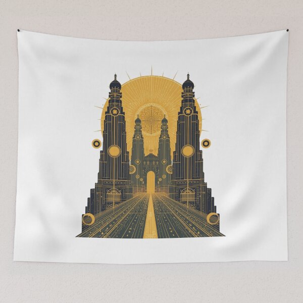 Item preview, The Celestial Gateway – Art Deco Tarot Architecture designed and sold by catcurio.