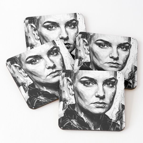 Item preview, Monochrome Ink Portrait with Fierce Gaze and Attitude designed and sold by ArtaFutura.