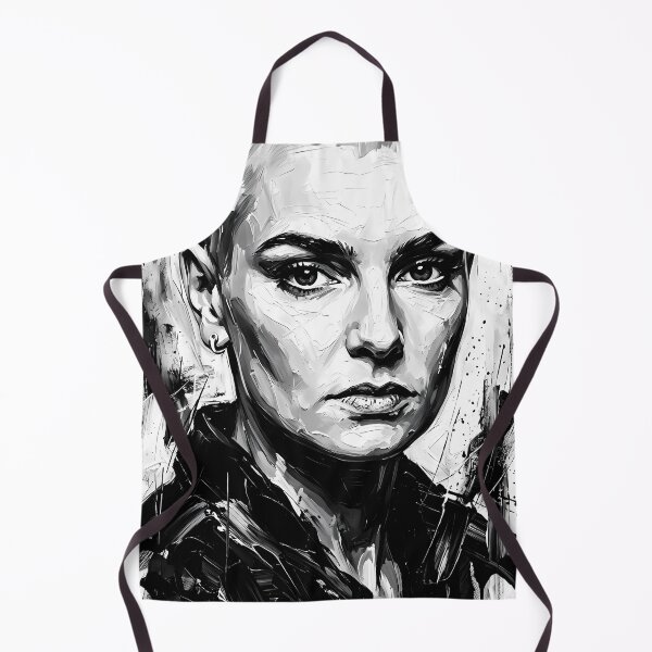 Item preview, Monochrome Ink Portrait with Fierce Gaze and Attitude designed and sold by ArtaFutura.