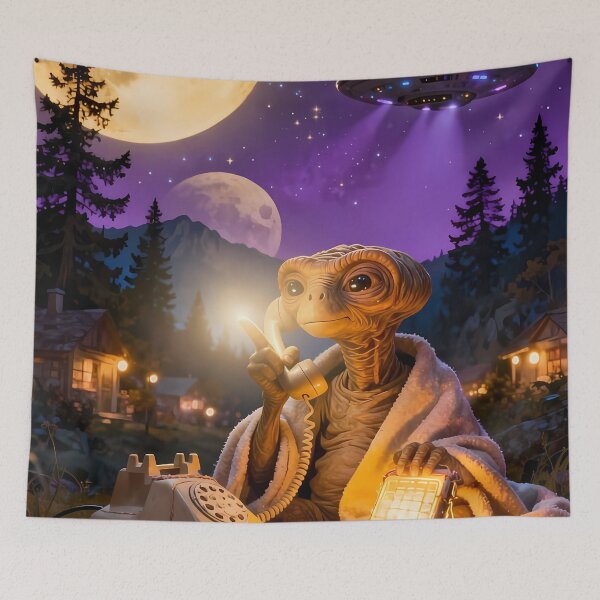 Item preview, Moonlit Forest Visitor Calling Beneath a Violet Sky designed and sold by ArtaFutura.