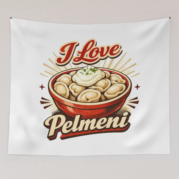 Item preview, Retro I Love Pelmeni – Vintage Food Art designed and sold by Pineapple-Tree.