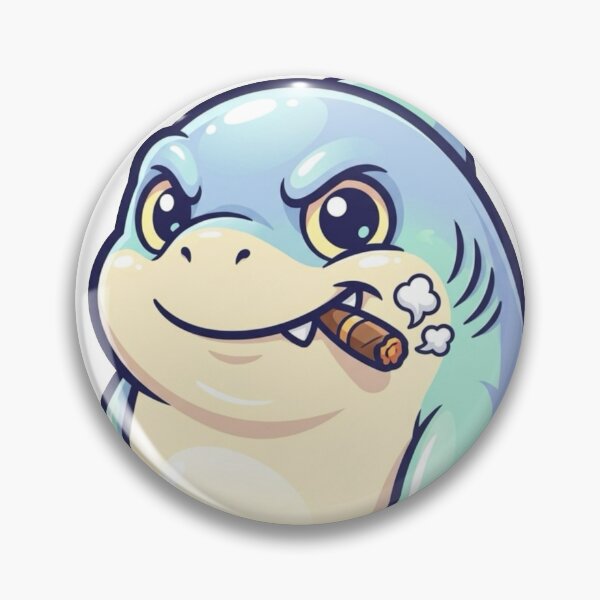 Item preview, Cute Baby Shark Smoking Cigar – Funny Kawaii Shark Cartoon Sticker designed and sold by Dospart.
